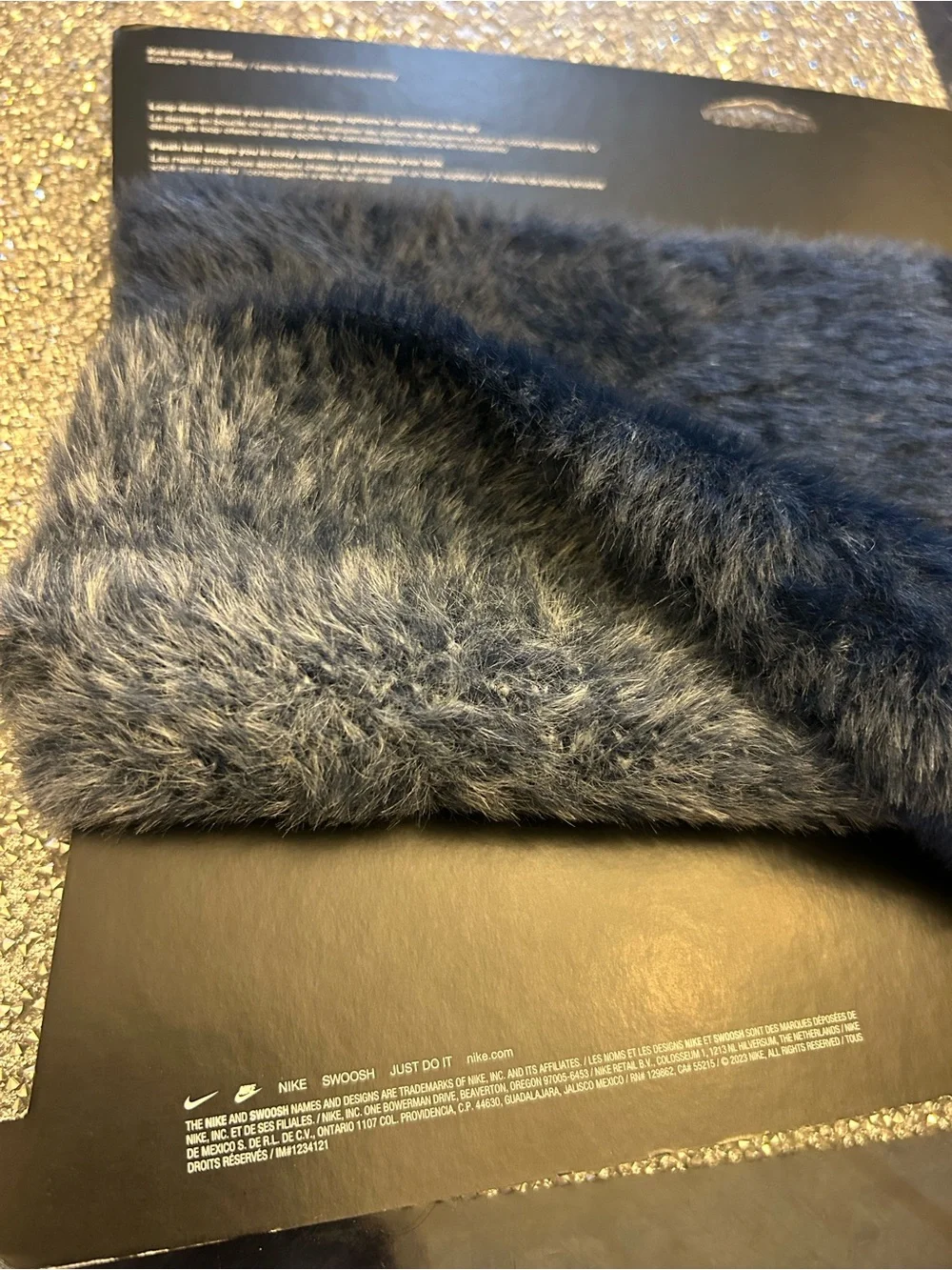 Nike Navy Fleece Neck Gaiter with White Swoosh
